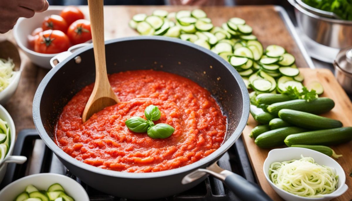 Instructions for Courgetti Bolognese Recipe